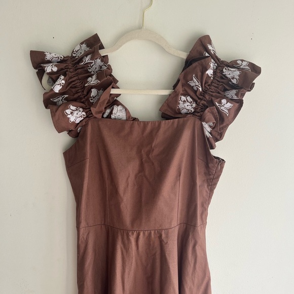 NWT! FANM MON Alanya Floral Embroidered Midi Dress Size Small - Picture 4 of 8